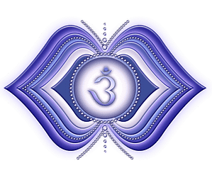 Chakra Symbols, Third Eye Chakra - AJNA - Intuition, Lucidity, Meditation, Trust - "I SEE" awareness of the colour purple helps address blocked third eye chakra symptoms. the 6th of 7 chakras